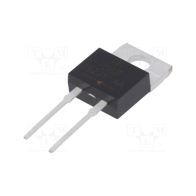 10 pcs : FES8JT-E3/45 - Diode: rectifying, THT, 600V, 8A, , Ifsm: 125A, TO220AC, Ir: 500uA