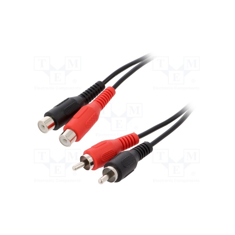 10 pcs : BQC-2RP2RS-0150 - Cable, RCA socket x2,RCA plug x2, 1.5m, black