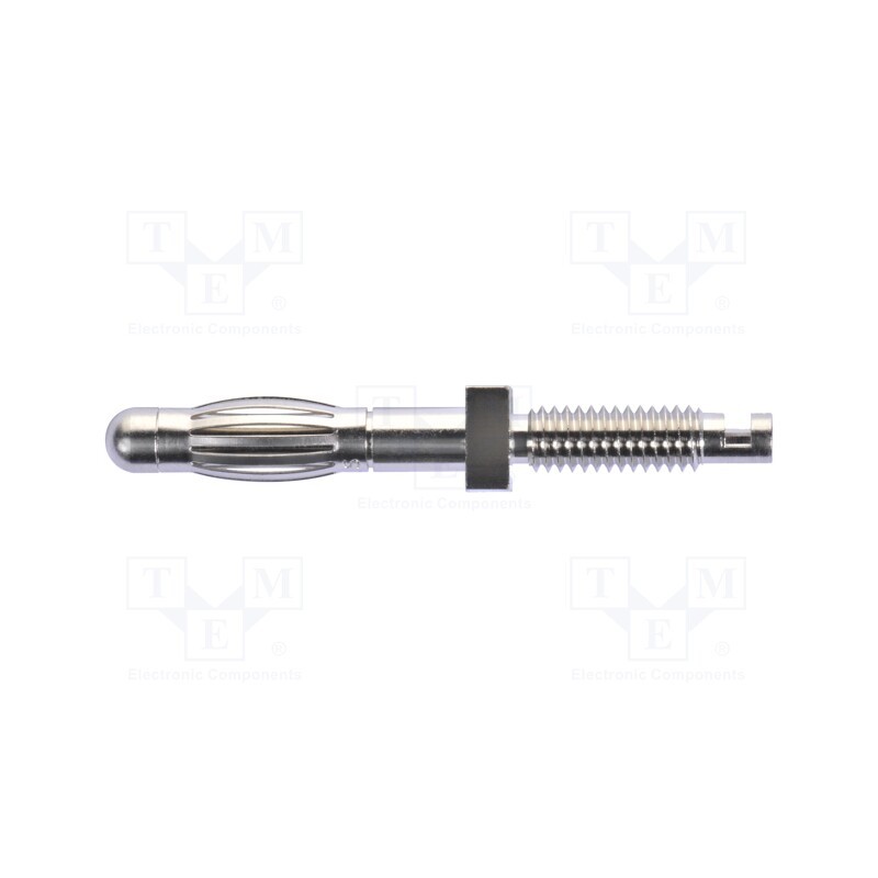 10 pcs : FK 2843 NI - Plug, 4mm banana, 25A, 33VAC, 70VDC, 38.5mm, nickel plated, 1.5mm2