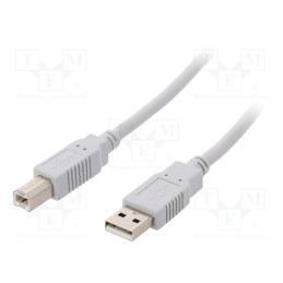 10 pcs : BQC-USB2AB/2 - Cable, USB 2.0, USB A plug,USB B plug, 2m, light grey