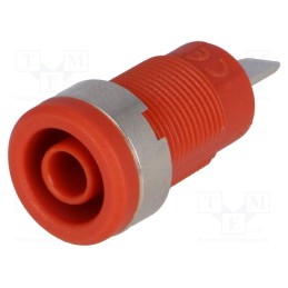 10 pcs : 3274-I-RT - Socket, 4mm banana, 36A, Cutout: Ø12mm, red, nickel plated, 5mΩ