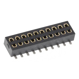 1 pcs - HARWIN Straight Surface Mount PCB Socket, 20-Contact, 2-Row, 1.27mm Pitch, Solder Termination