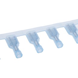 25 pcs - TE Connectivity Ultra-Fast .250 Blue Insulated Female Spade Connector, Receptacle, 6.35 x 0.81mm Tab Size, 1.3mm² to