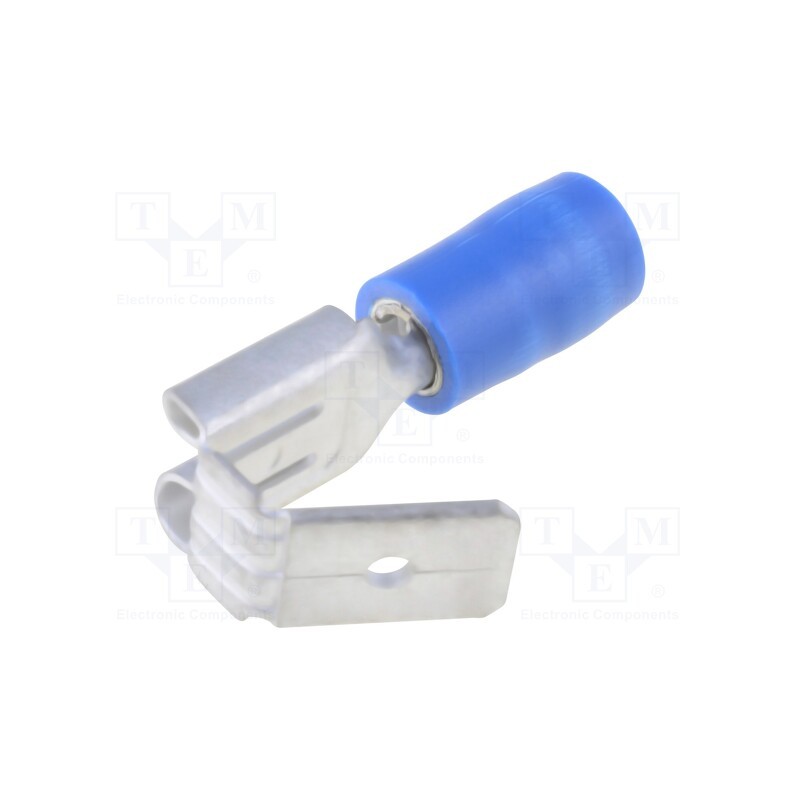 20 pcs : TMDV 630820-V-BLU - Terminal: flat, 6.3mm, 0.8mm, female/male, 2mm2, crimped, for cable