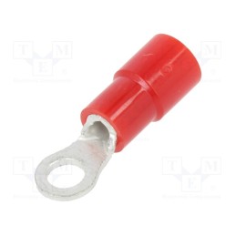 50 pcs : TMEX 1.25-3-RED - Tip: ring, M3, Ø: 3.2mm, 0.3÷1.65mm2, crimped, for cable, insulated