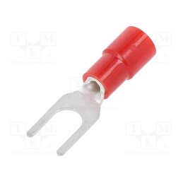 50 pcs : TMEX 1.25Y-4N-RED - Tip: fork, M4, Ø: 4.3mm, 0.3÷1.65mm2, crimped, for cable, insulated