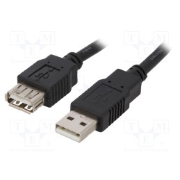 10 pcs : CAB-USB2AAF/3-BK - Cable, USB 2.0, USB A socket,USB A plug, 3m, black, Core: CCA