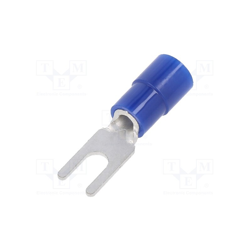 50 pcs : TMEX 2Y-3-BLU - Tip: fork, M3, Ø: 3.2mm, 1.04÷2.63mm2, crimped, for cable, insulated