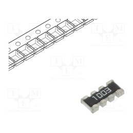 500 pcs : YC164-FR-07100KL - Resistor network: Y, SMD, 100kΩ, ±1%, 62.5mW, No.of resistors: 4