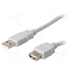 10 pcs : CAB-USB2AAF/3-GY - Cable, USB 2.0, USB A socket,USB A plug, 3m, grey, Core: CCA