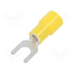 50 pcs : TMEX 5.5Y-5-YEL - Tip: fork, M5, Ø: 5.3mm, 2.63÷6.64mm2, crimped, for cable, insulated