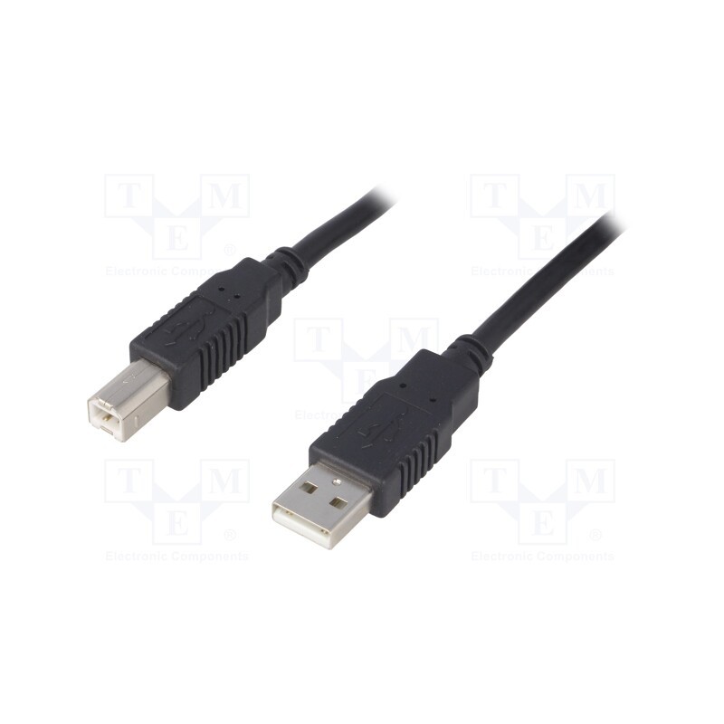 10 pcs : CAB-USB2AB/0.5-BK - Cable, USB 2.0, USB A plug,USB B plug, 0.5m, black, Core: CCA