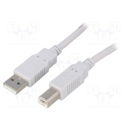 10 pcs : CAB-USB2AB/0.5-GY - Cable, USB 2.0, USB A plug,USB B plug, 0.5m, grey, Core: CCA
