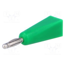 10 pcs : - Plug, 2mm banana, 5A, green, on cable, Connection: soldered
