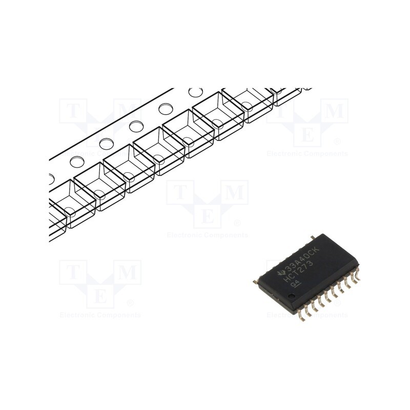 10 pcs : SN74HCT273DWR - IC: digital, D flip-flop, Ch: 8, SMD, SO20, HCT