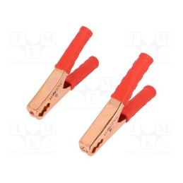 10 pcs : - Crocodile clip, 200A, Grip capac: max.200mm, Overall len: 150mm
