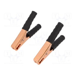 10 pcs : - Crocodile clip, 200A, Grip capac: max.200mm, Overall len: 150mm