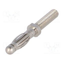 20 pcs : FK 1211 NI - Plug, 4mm banana, 32A, 33VAC, 70VDC, 35mm, nickel plated, Thread: M4