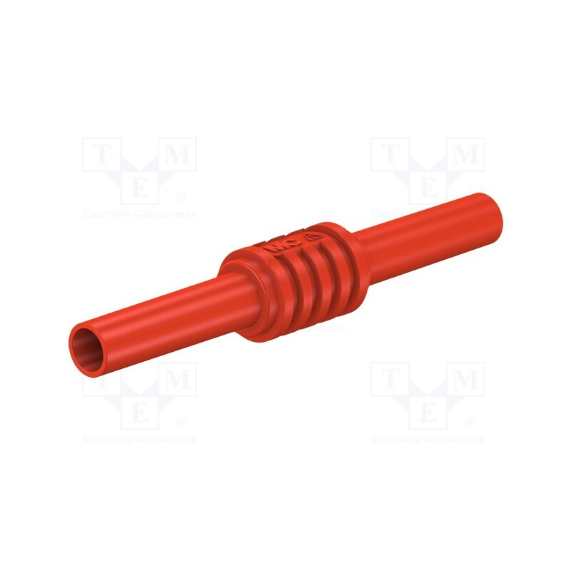 10 pcs : 66.9123-22 - Adapter,socket, 4mm banana, 32A, 1kV, 62.5mm, red, Contacts: brass