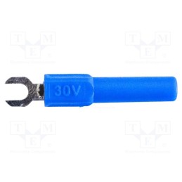 10 pcs : BU-30211-6 - Fork terminals, banana 4mm plug,fork terminal, 60VDC, 36A, blue