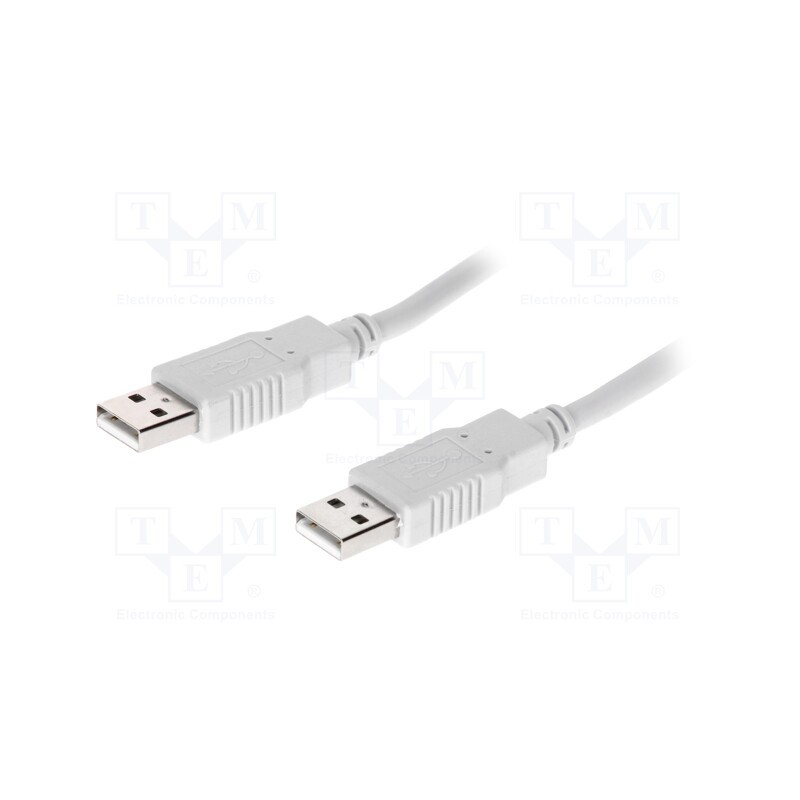10 pcs : CAB-USBAA/1.8 - Cable, USB 2.0, USB A plug,both sides, 1.8m, grey, Core: Cu