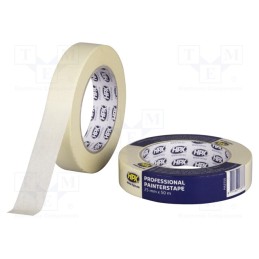 10 rol : MA2550 - Tape: masking, W: 25mm, L: 50m, Thk: 0.13mm, cream, 35N/cm, max.60°C