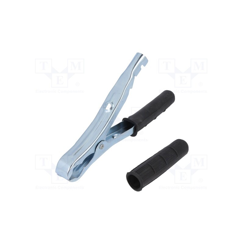 10 pcs : - Crocodile clip, 120A, Grip capac: max.30mm, Overall len: 195mm
