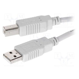 10 pcs : CAB-USBAB/1 - Cable, USB 2.0, USB A plug,USB B plug, 1m, grey, Core: Cu
