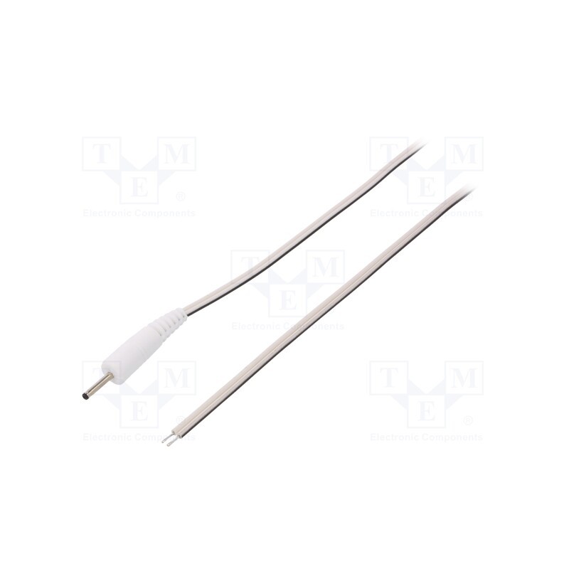 10 pcs : DC.CAB.0300.0150 - Cable, 2x0.5mm2, wires,DC 2,35/0,7 plug, straight, white, 1.5m