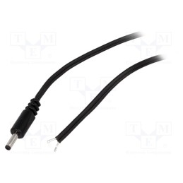 10 pcs : DC.CAB.0600.0150 - Cable, 2x0.5mm2, wires,DC 1,3/3,5 plug, straight, black, 1.5m