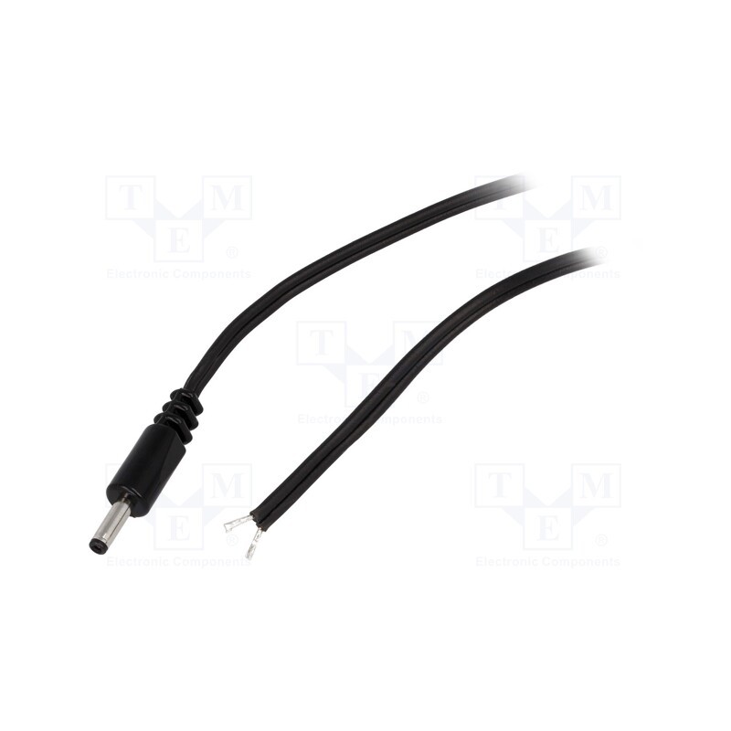10 pcs : DC.CAB.0600.0150 - Cable, 2x0.5mm2, wires,DC 1,3/3,5 plug, straight, black, 1.5m