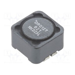 10 pcs : DRQ127-821-R - Inductor: wire, SMD, 820uH, Ioper: 650mA, 1.47Ω, ±20%, Isat: 1.27A