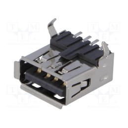 10 pcs : TUEA4F2S0BHT - Socket, USB A, on PCBs, SMT, horizontal, 2.0, gold-plated