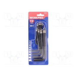 10 set : W022001 - Wrenches set, hex key, Chrom-vanadium steel, 10pcs.