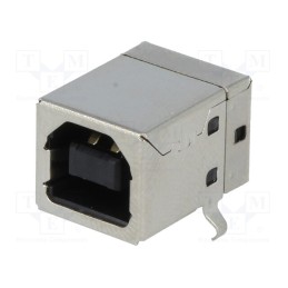 10 pcs : TUEB4F2D0B - Socket, USB B, on PCBs, THT, angled 90°, 2.0, gold-plated