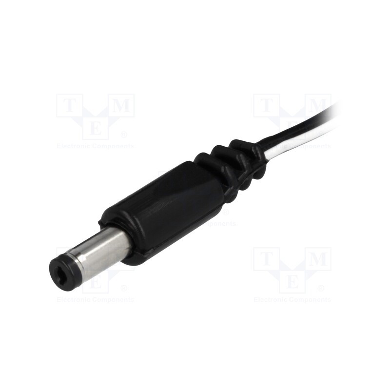10 pcs : DC.CAB.1400.0150 - Cable, 2x0.5mm2, wires,DC 4,8/1,7 plug, straight, black, 1.5m