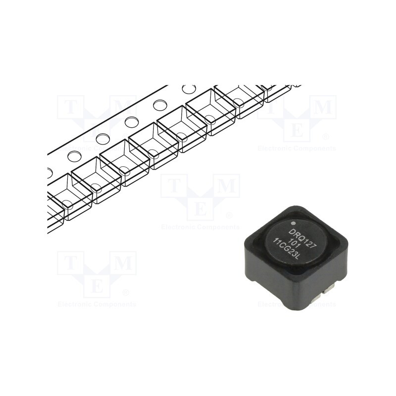 10 pcs : DRQ127-101-R - Inductor: wire, SMD, 100uH, Ioper: 1.96A, 163mΩ, ±20%, Isat: 3.64A