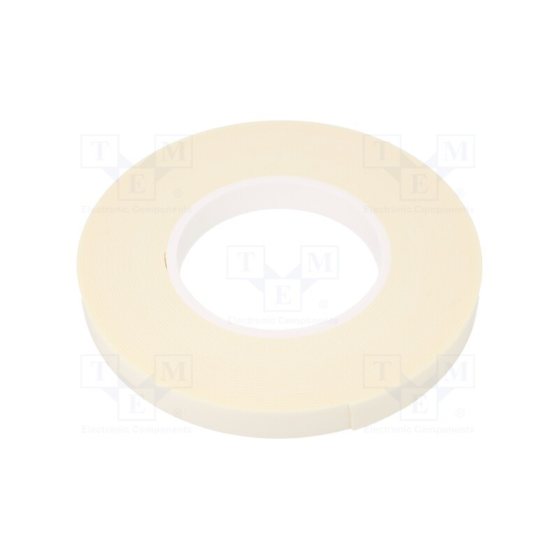 10 rol : 3502 PIANKOWA 1MM 15MM-11M - Tape: fixing, W: 15mm, L: 11m, Thk: 1mm, two-sided adhesive, white