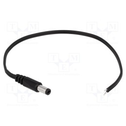10 pcs : DC.CAB.2200.0020 - Cable, 2x0.5mm2, wires,DC 5,5/2,1 plug, straight, black, 0.2m