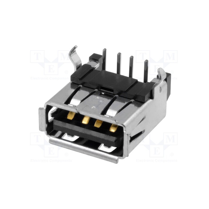 10 pcs : UBA-4R-D14-4D (LF)(SN) - Socket, USB A, on PCBs, THT, PIN: 4, angled 90°, USB 2.0