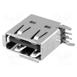 10 pcs : UBAL-4R-D14-4S (LF)(SN) - Socket, USB A, on PCBs, THT, PIN: 4, side,angled 90°, USB 2.0