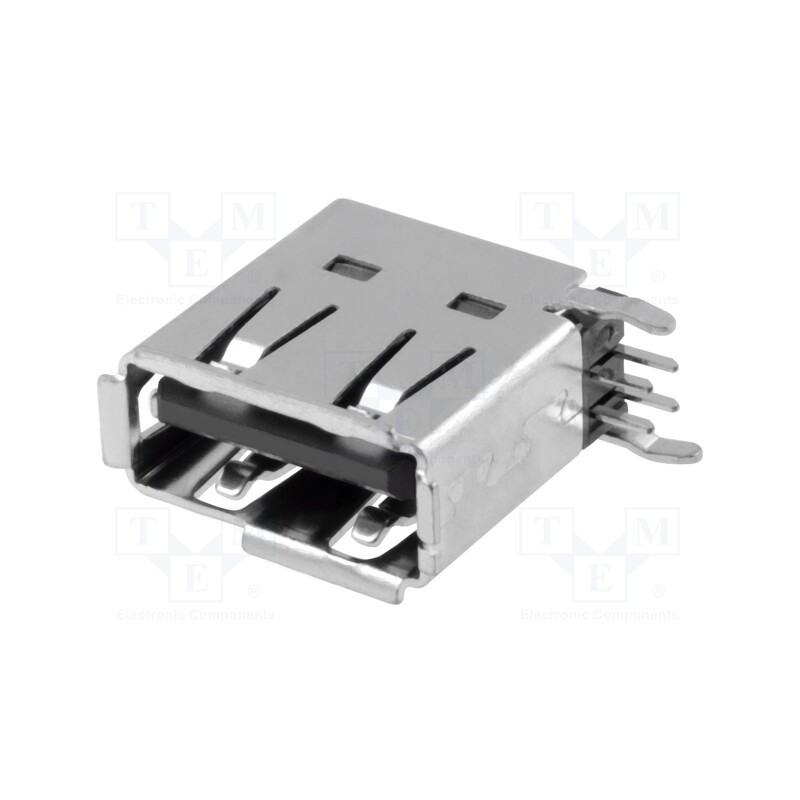 10 pcs : UBAL-4R-D14-4S (LF)(SN) - Socket, USB A, on PCBs, THT, PIN: 4, side,angled 90°, USB 2.0