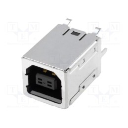 10 pcs : UBBS-4R-D14-4D (LF)(SN) - Socket, USB B, on PCBs, THT, PIN: 4, straight, USB 2.0, gold-plated