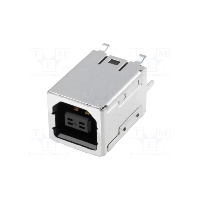 10 pcs : UBBS-4R-D14-4D (LF)(SN) - Socket, USB B, on PCBs, THT, PIN: 4, straight, USB 2.0, gold-plated