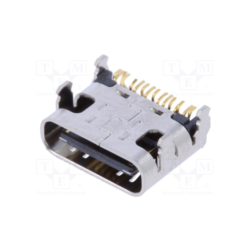10 pcs : UBC-RA-TF (HF) - Socket, USB C, on PCBs, SMT, PIN: 12, angled 90°, USB 2.0