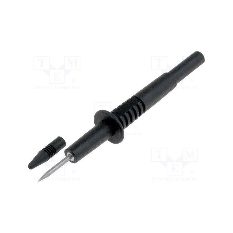 10 pcs : AX-CP-05-B - Probe tip, 10A, black, Tip diameter: 2mm, Socket size: 4mm