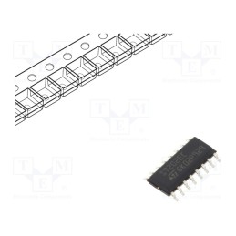 10 pcs : ST202ECDR - IC: interface, transceiver, RS232, 230kbps, SO16, 5VDC,