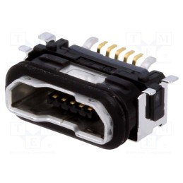 10 pcs : UB-MC5BR3-SDWP604-4S-TF - Socket, USB B micro, SMT, PIN: 5, with seal, USB 2.0, IPX7
