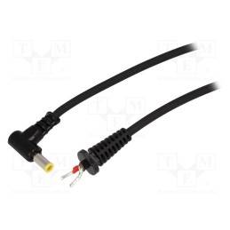 10 pcs : DC.CAB.3011.0150 - Cable, 2x1mm2, wires,DC 5,5/3,0CP plug, angled, black, 1.5m