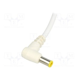 10 pcs : DC.CAB.3111.0150 - Cable, 2x1mm2, wires,DC 5,5/3,0CP plug, angled, white, 1.5m